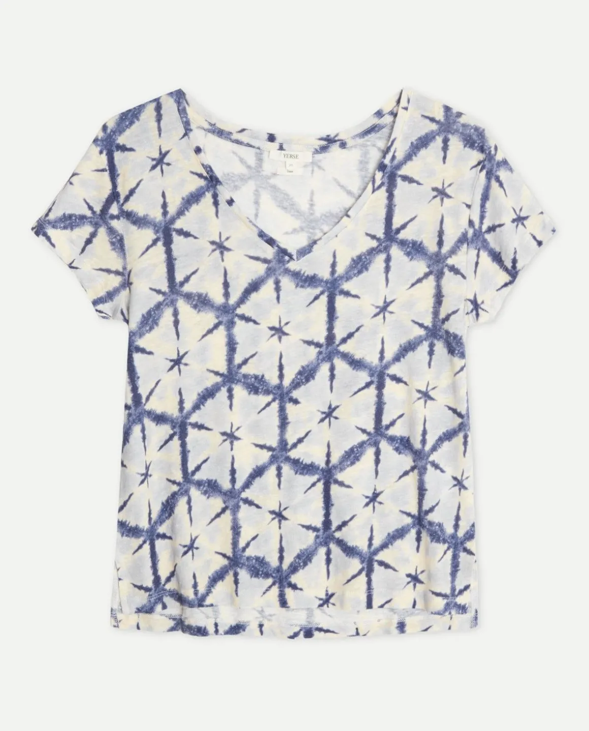 YERSE T- Shirts And Tops^Print Linen T-Shirt Blue