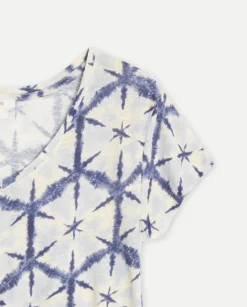 YERSE T- Shirts And Tops^Print Linen T-Shirt Blue