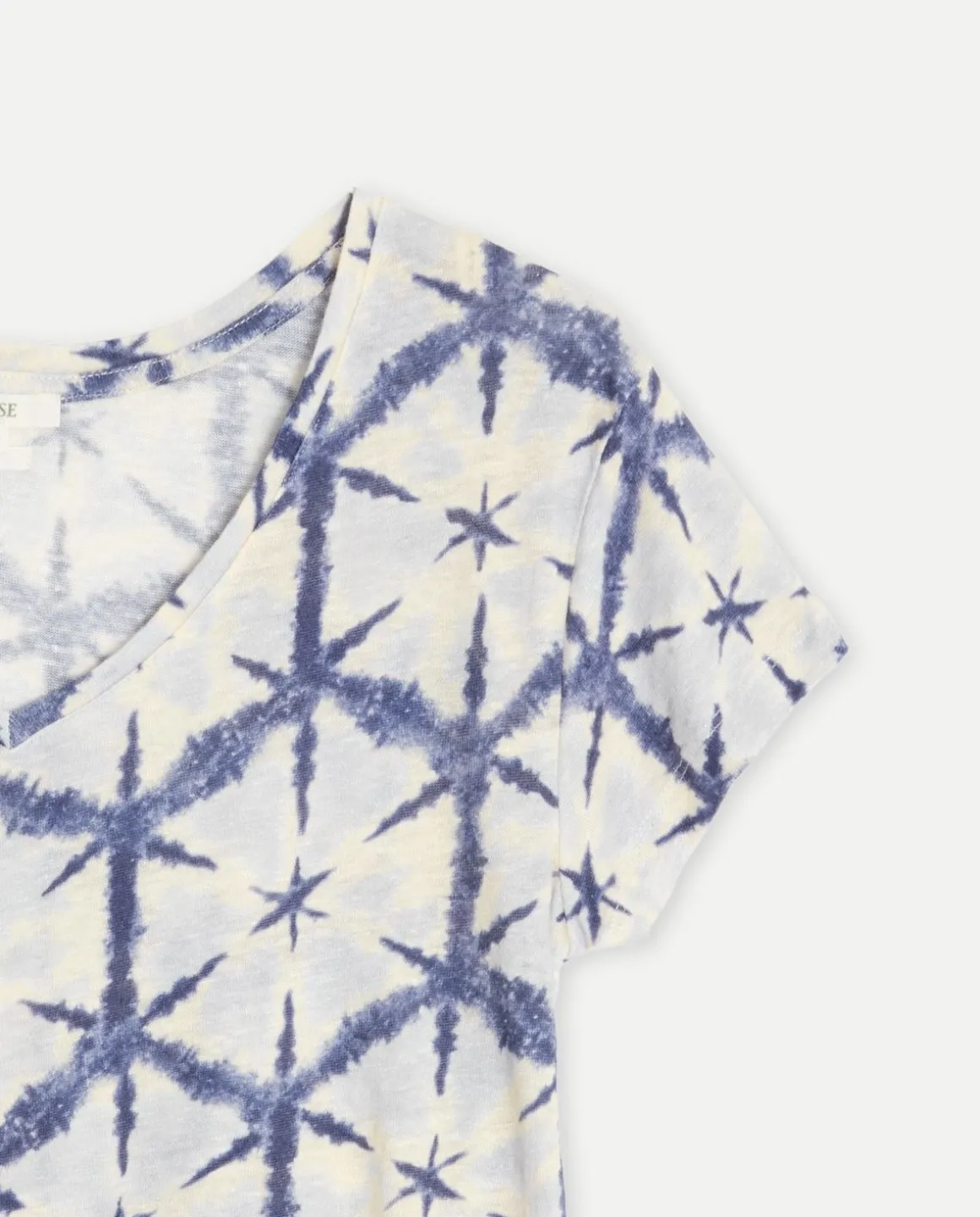 YERSE T- Shirts And Tops^Print Linen T-Shirt Blue