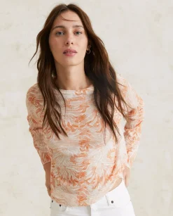 YERSE Sweaters & Cardigans^Print Linen-Cotton Sweater Orange