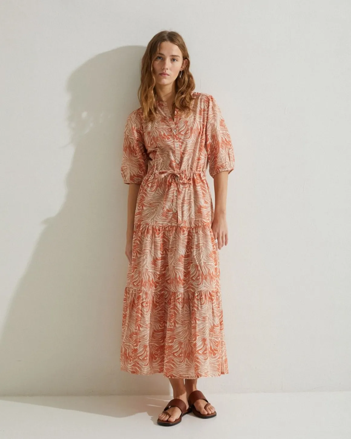 YERSE Dresses And Jumpsuits^Print Organic-Cotton Dress Orange
