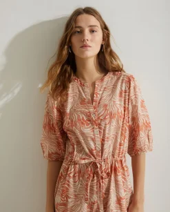 YERSE Dresses And Jumpsuits^Print Organic-Cotton Dress Orange