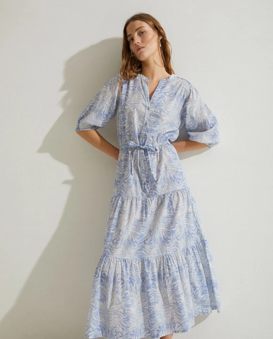 YERSE Dresses And Jumpsuits^Print Organic-Cotton Dress Blue