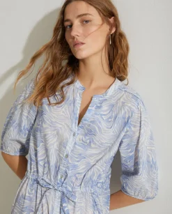 YERSE Dresses And Jumpsuits^Print Organic-Cotton Dress Blue
