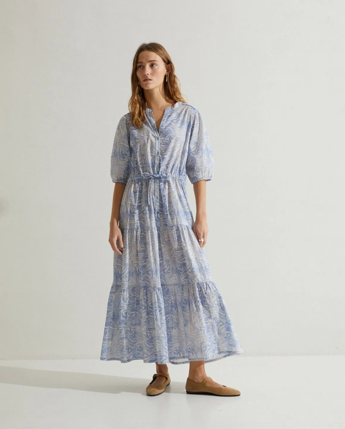 YERSE Dresses And Jumpsuits^Print Organic-Cotton Dress Blue