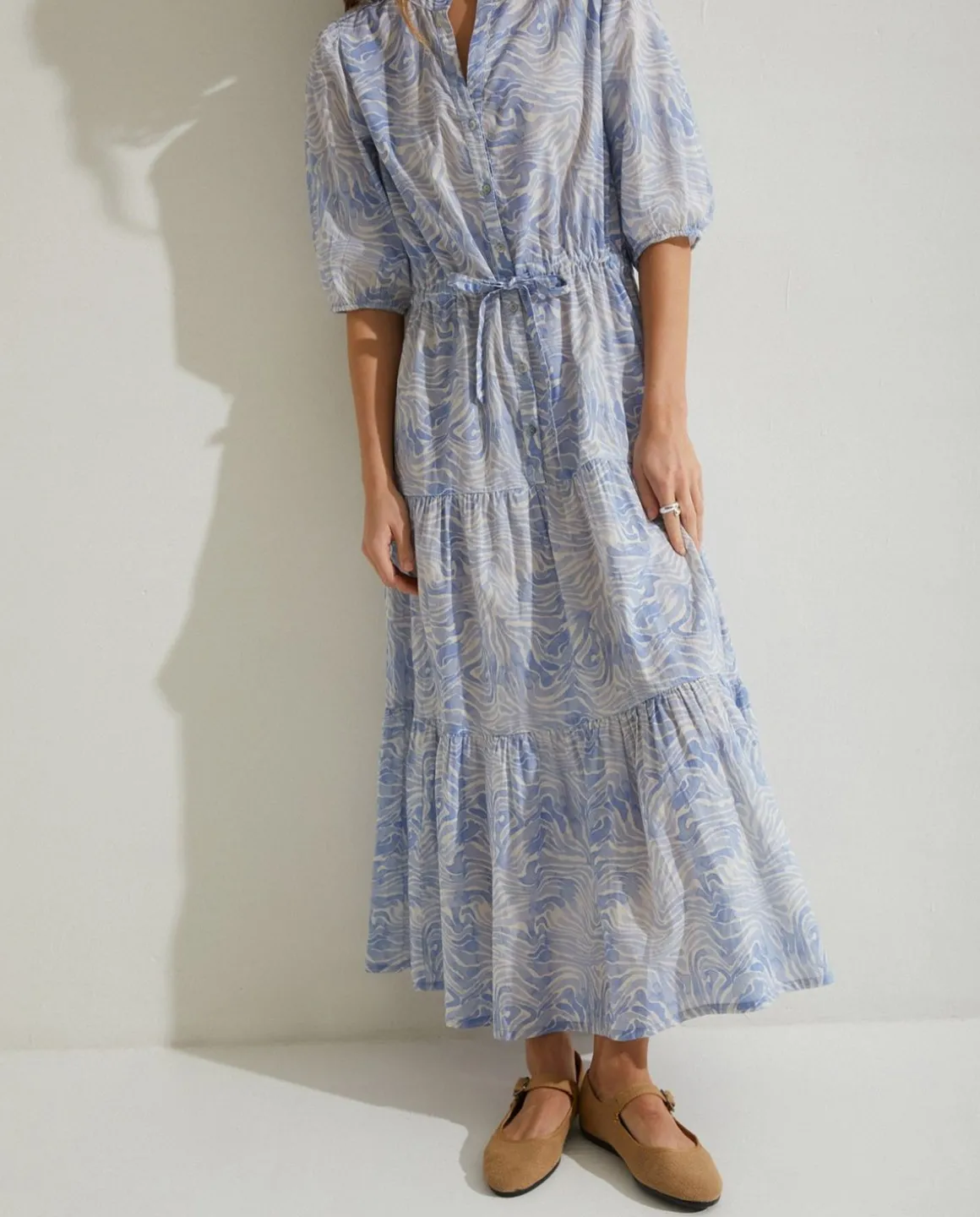 YERSE Dresses And Jumpsuits^Print Organic-Cotton Dress Blue