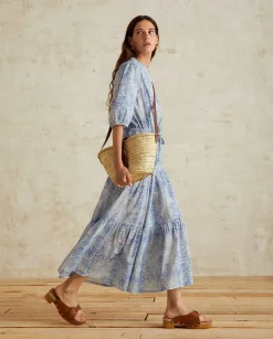 YERSE Dresses And Jumpsuits^Print Organic-Cotton Dress Blue