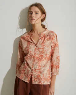 YERSE Shirts And Blouses^Print Organic-Cotton Shirt Orange