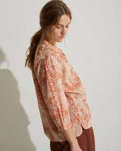 YERSE Shirts And Blouses^Print Organic-Cotton Shirt Orange