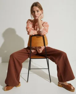 YERSE Shirts And Blouses^Print Organic-Cotton Shirt Orange