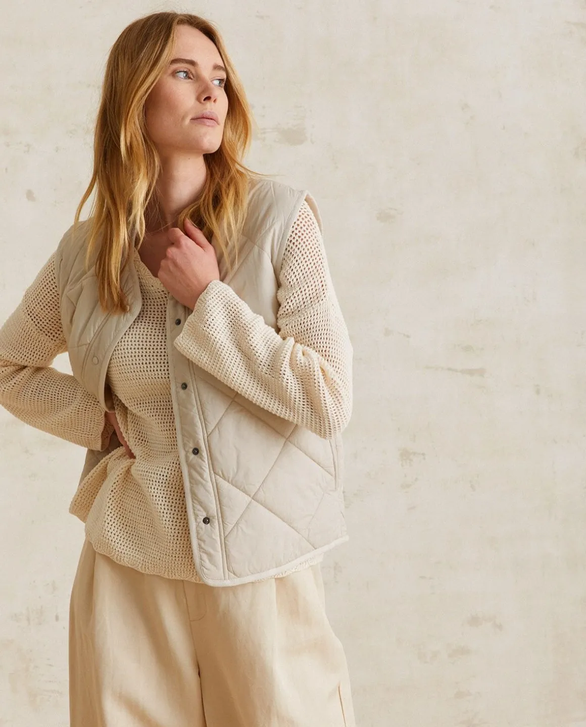 YERSE Jackets And Blazers^Quilted Water-Repellent Vest Natural