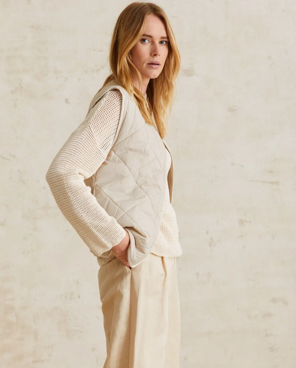YERSE Jackets And Blazers^Quilted Water-Repellent Vest Natural