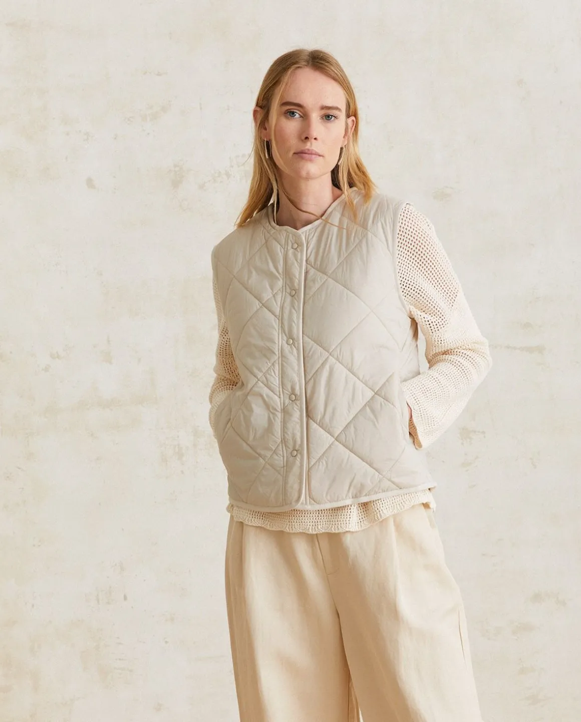 YERSE Jackets And Blazers^Quilted Water-Repellent Vest Natural
