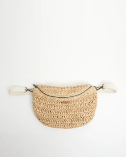 YERSE Bags^Raffia Bum Bag Natural
