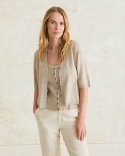 YERSE T- Shirts And Tops^Ribbed Top Buttons Beige