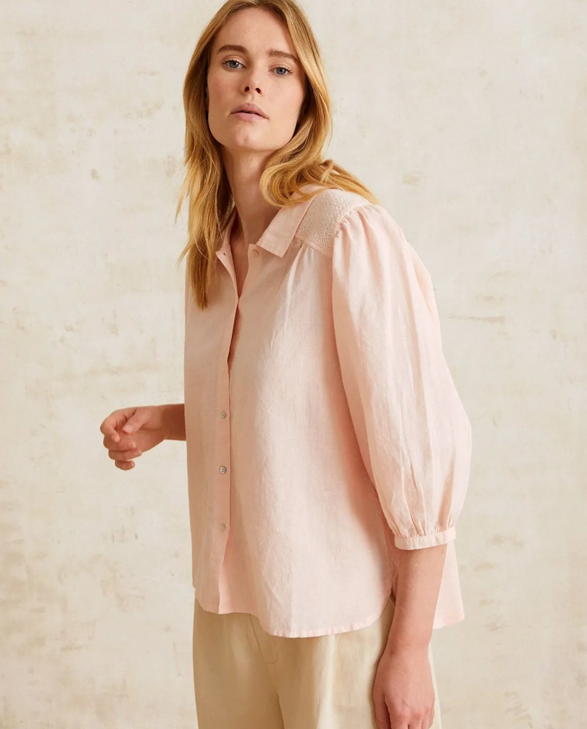 YERSE Shirts And Blouses^Romantic Cotton Blouse Pink