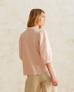 YERSE Shirts And Blouses^Romantic Cotton Blouse Pink