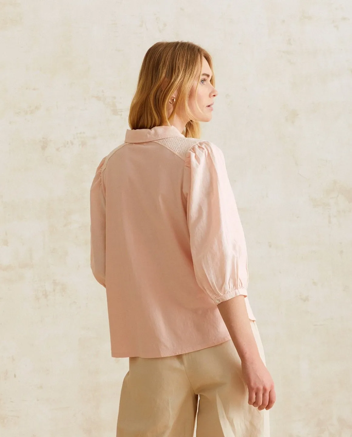 YERSE Shirts And Blouses^Romantic Cotton Blouse Pink