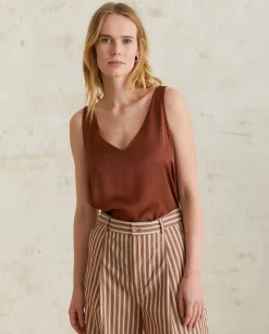 YERSE Shirts And Blouses^Sateen Camisole Top Chocolate