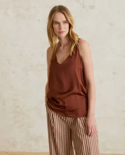 YERSE Shirts And Blouses^Sateen Camisole Top Chocolate