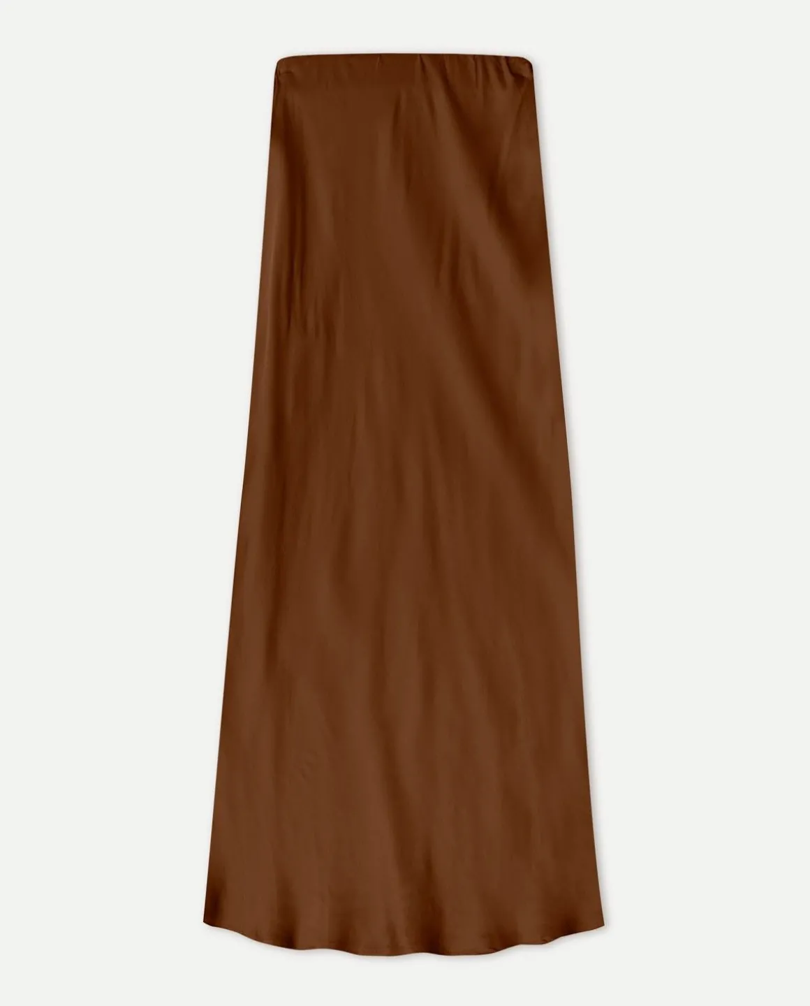 YERSE Skirts^Sateen Midi Skirt Chocolate