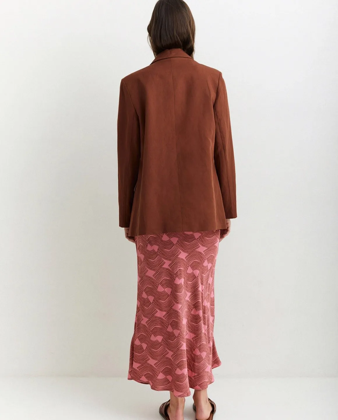 YERSE Skirts^Sateen Midi Skirt Pink