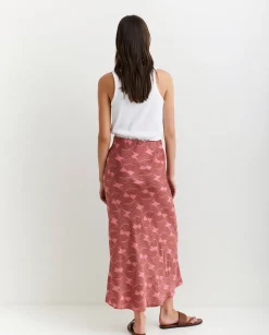 YERSE Skirts^Sateen Midi Skirt Pink
