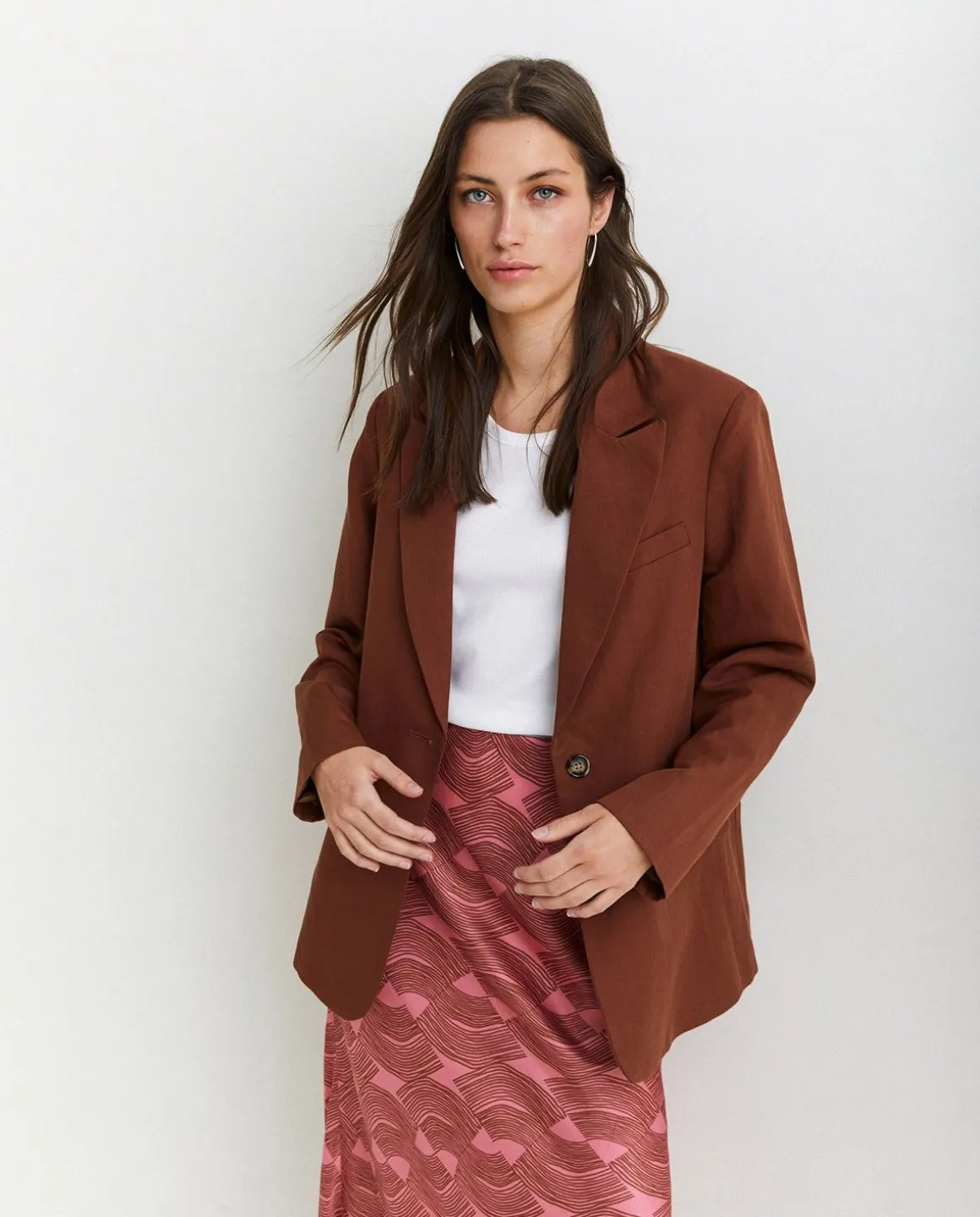 YERSE Skirts^Sateen Midi Skirt Pink