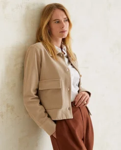 YERSE Jackets And Blazers^Short Cotton Jacket Beige