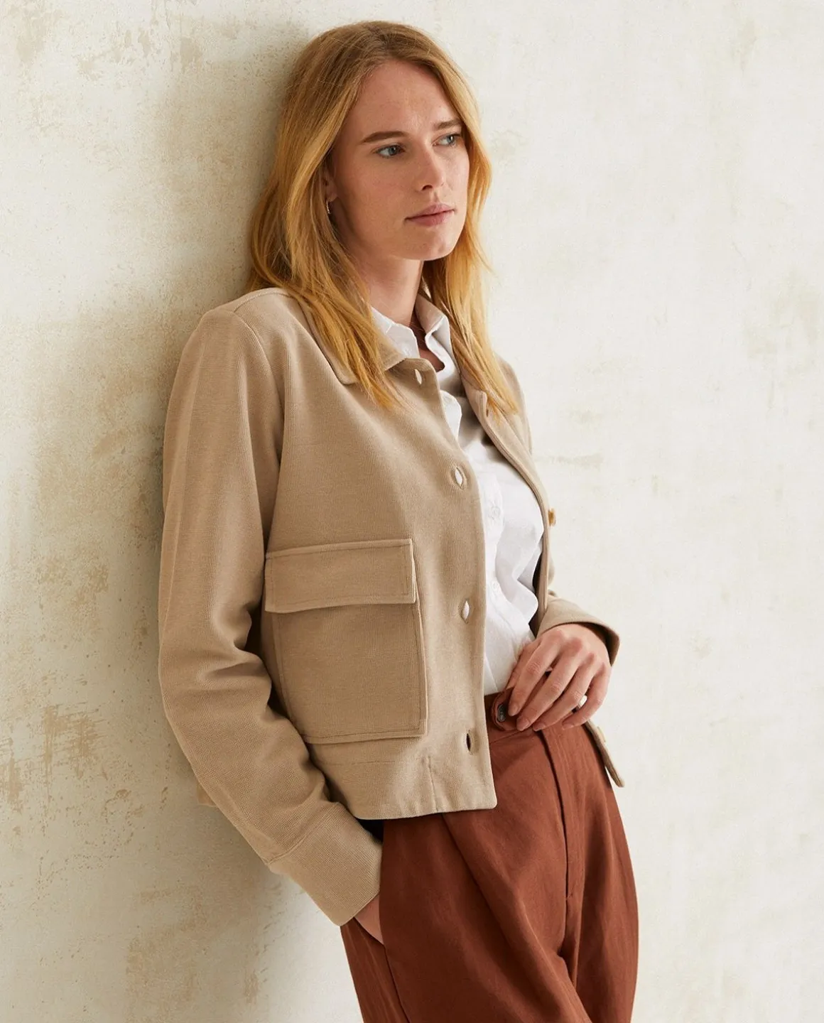 YERSE Jackets And Blazers^Short Cotton Jacket Beige