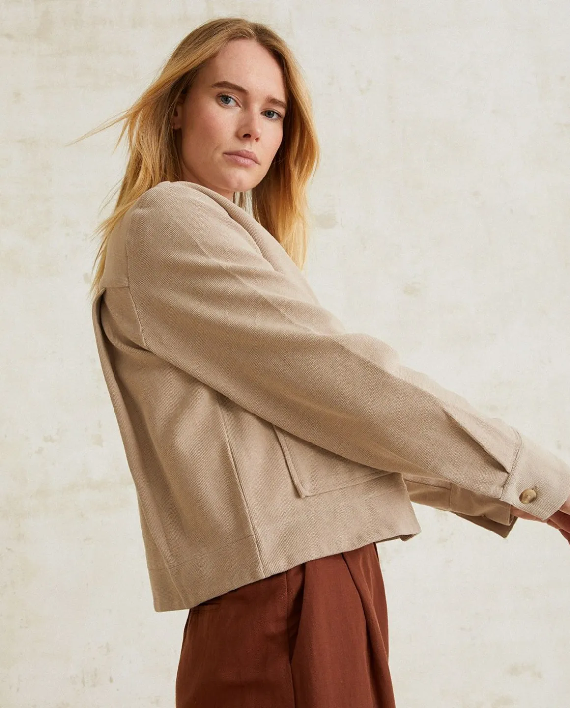 YERSE Jackets And Blazers^Short Cotton Jacket Beige
