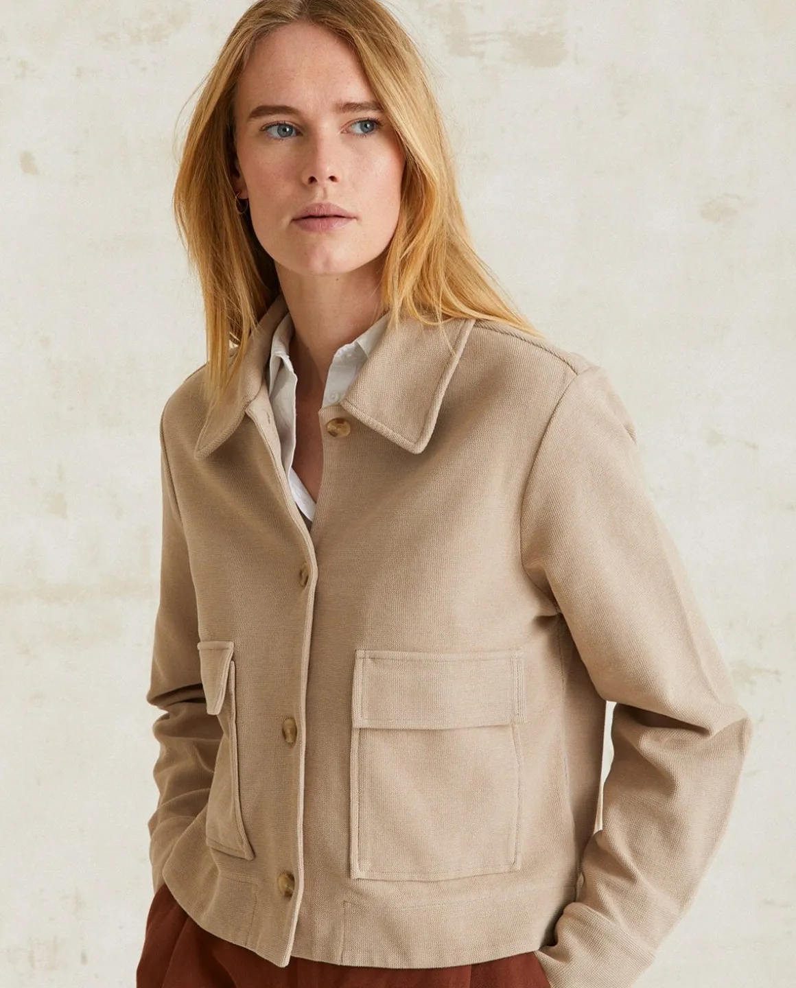 YERSE Jackets And Blazers^Short Cotton Jacket Beige