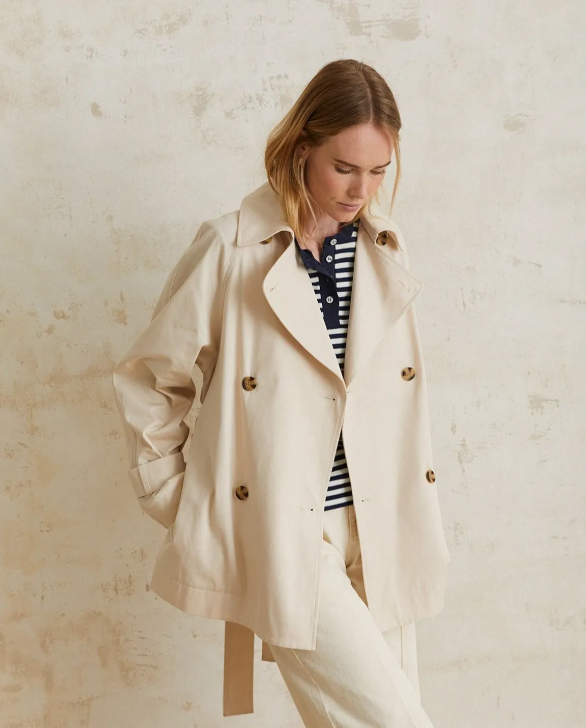 YERSE Jackets And Blazers^Short Cotton Raincoat Natural