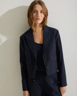 YERSE Jackets And Blazers^Short Pinstripe Sport Coat Navy