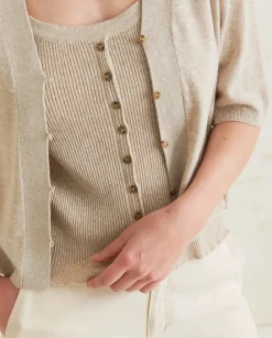 YERSE Sweaters & Cardigans^Short-Sleeve Cardigan Beige