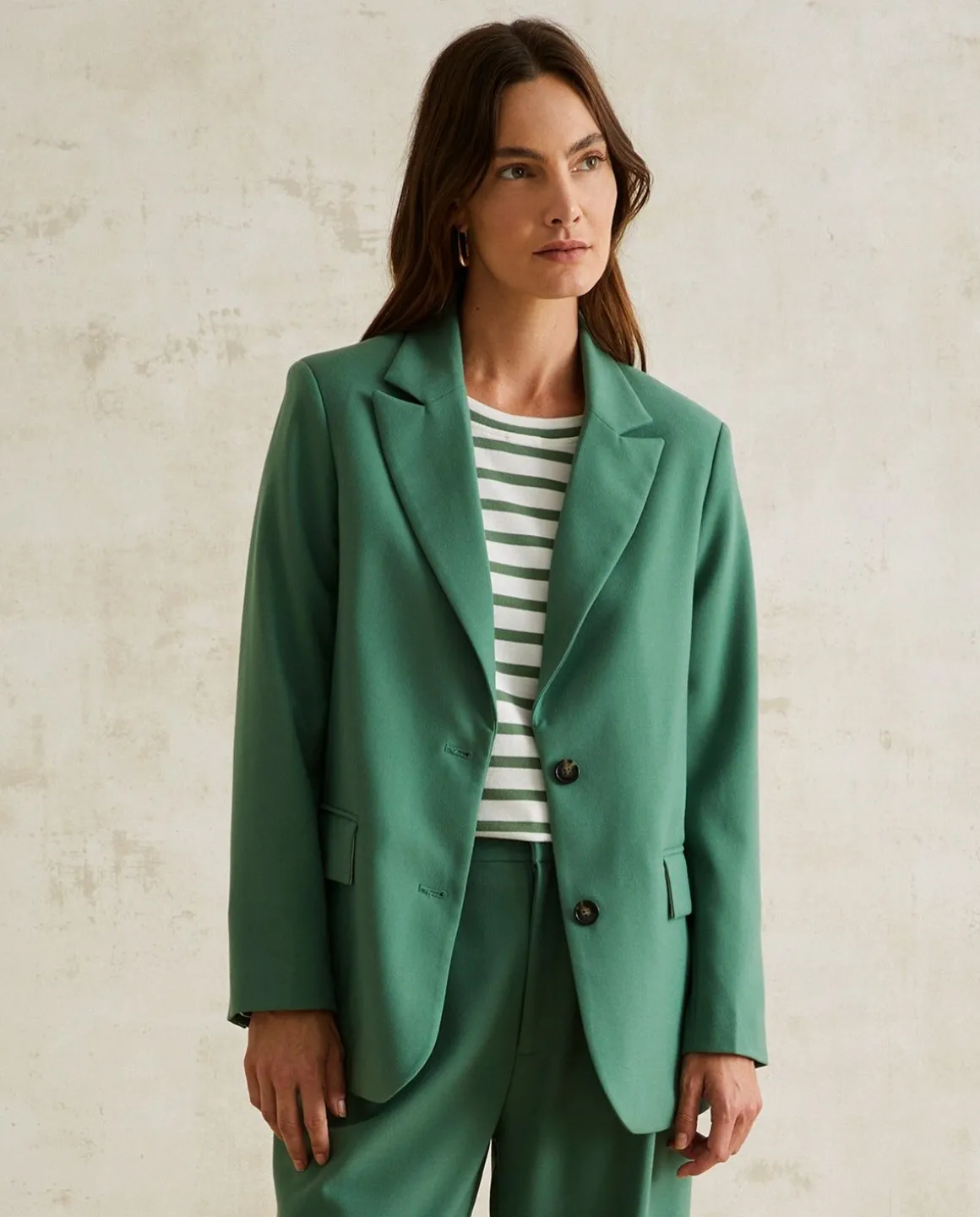YERSE Jackets And Blazers^Shoulder Pads Blazer Green