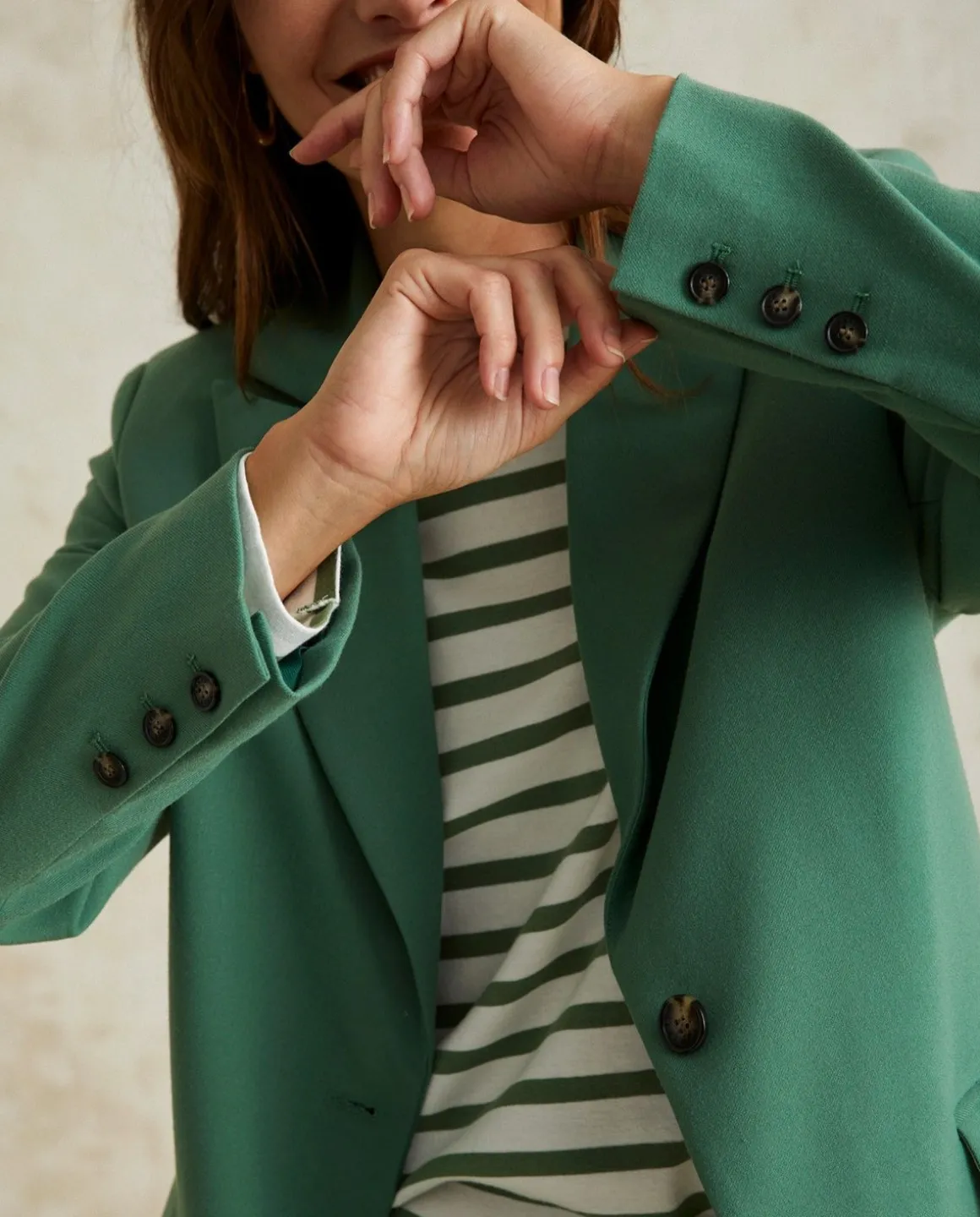YERSE Jackets And Blazers^Shoulder Pads Blazer Green