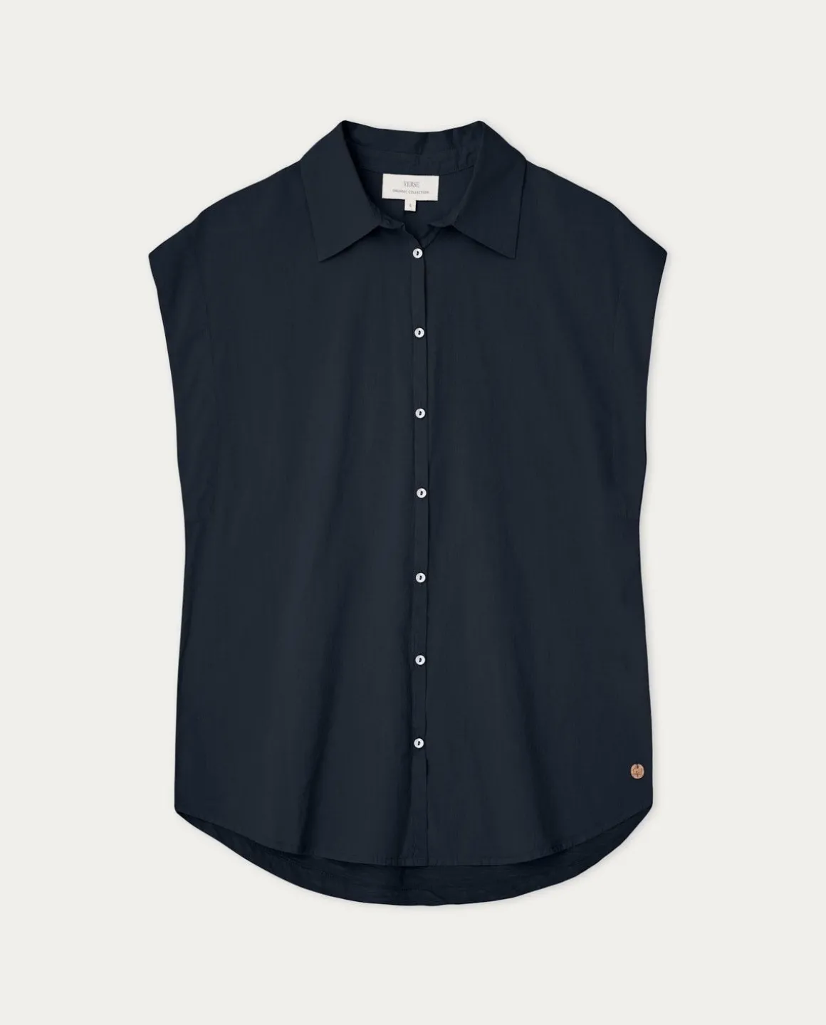 YERSE Shirts And Blouses^Sleeveless Cotton Shirt Navy
