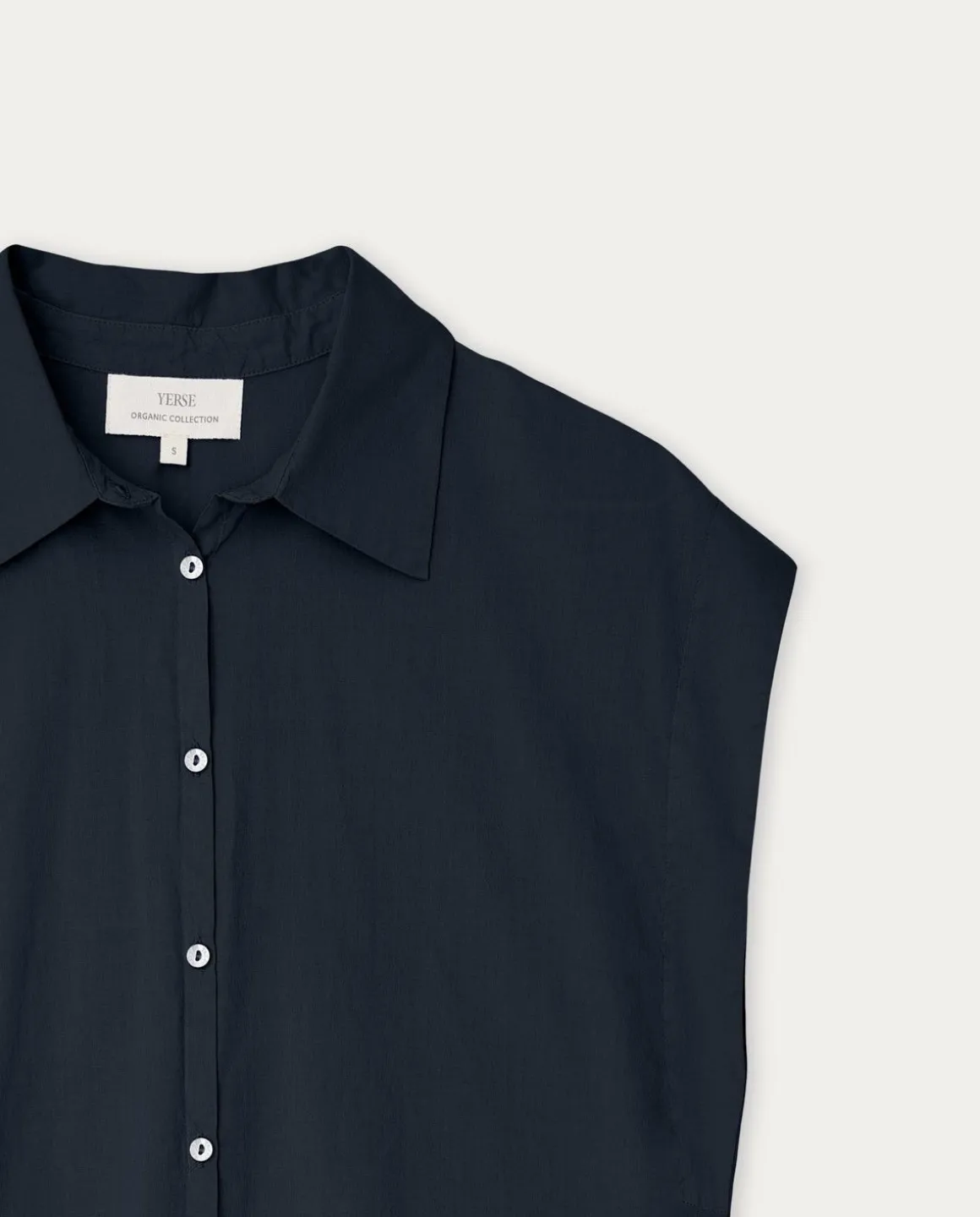 YERSE Shirts And Blouses^Sleeveless Cotton Shirt Navy