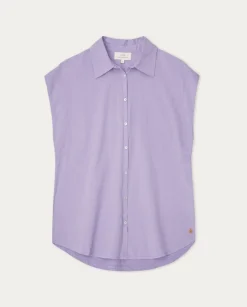 YERSE Shirts And Blouses^Sleeveless Cotton Shirt Purple