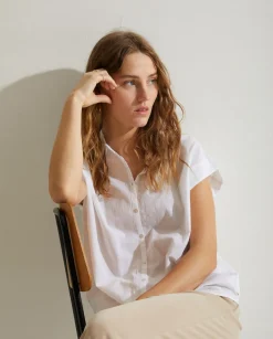 YERSE Shirts And Blouses^Sleeveless Cotton Shirt White