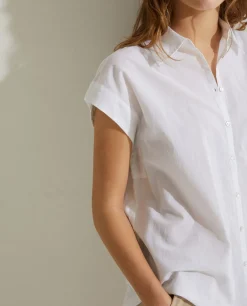YERSE Shirts And Blouses^Sleeveless Cotton Shirt White