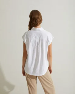 YERSE Shirts And Blouses^Sleeveless Cotton Shirt White
