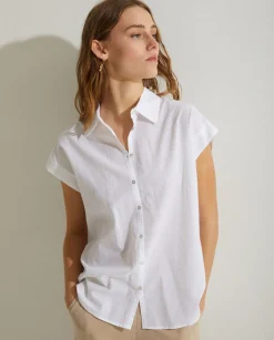 YERSE Shirts And Blouses^Sleeveless Cotton Shirt White