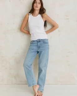 YERSE Trousers And Jeans^Straight Denim Trousers Blue