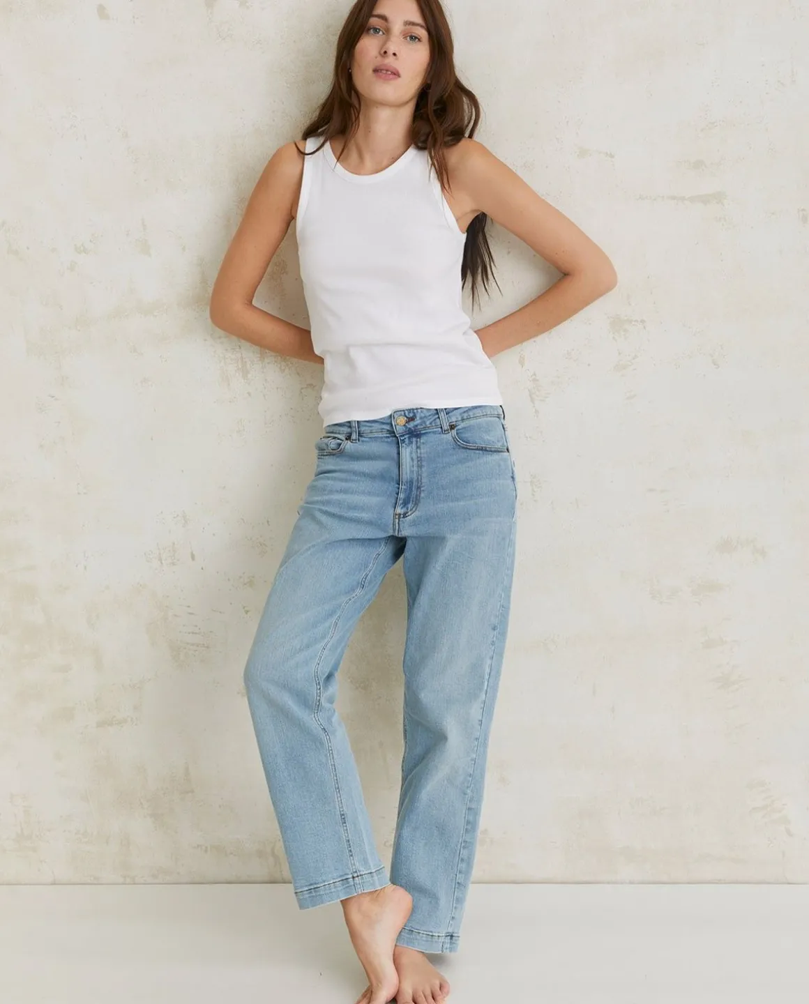 YERSE Trousers And Jeans^Straight Denim Trousers Blue