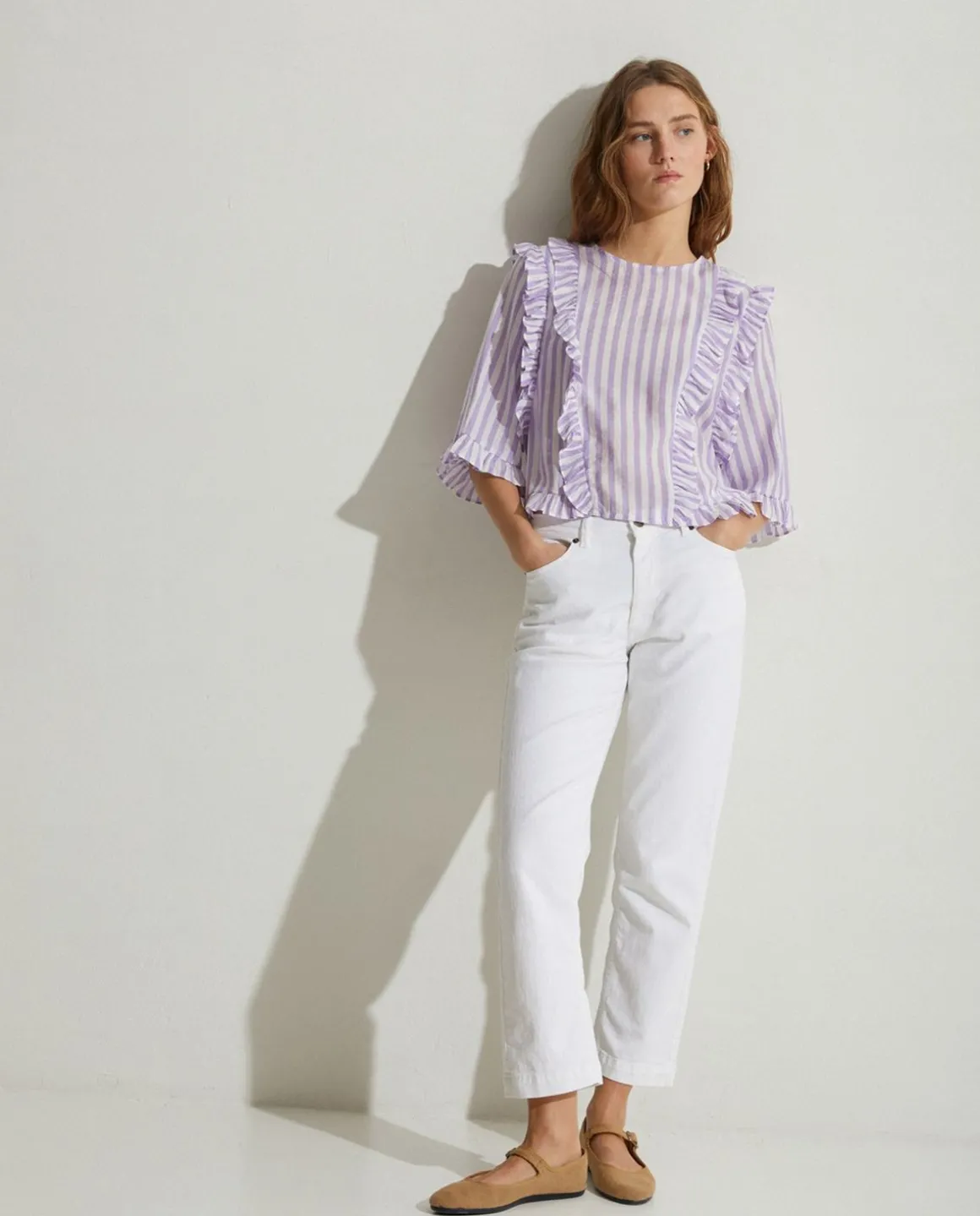 YERSE Trousers And Jeans^Straight Denim Trousers White
