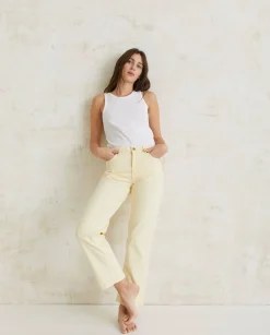 YERSE Trousers And Jeans^Straight Denim Trousers Yellow
