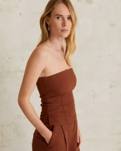 YERSE T- Shirts And Tops^Strapless Top Chocolate