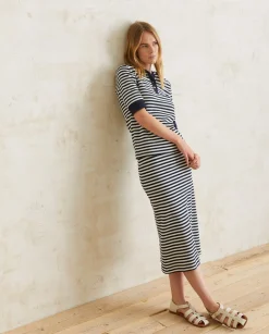 YERSE Skirts^Striped Cotton Skirt Ecru And Navy